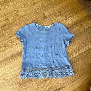 Hem and Thread Baby Blue Blouse - Size small - Boutique -